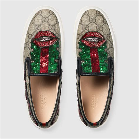 gucci gg supreme slip on sneaker|Gg Supreme low top sneakers.